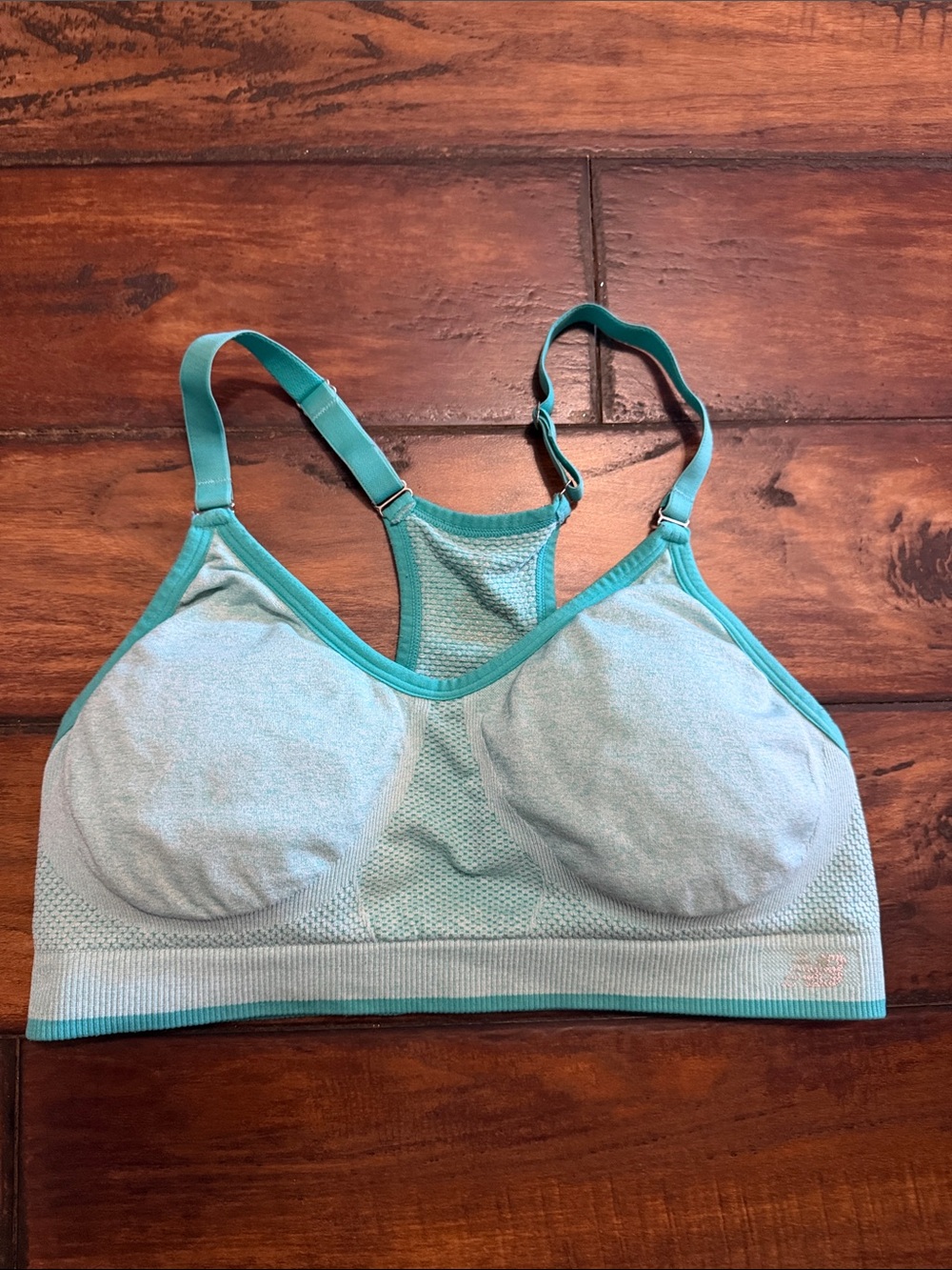 New Balance Teal Seamless Racerback Sports Bra with Padding